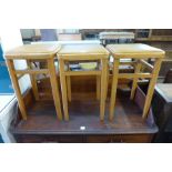 Three beech laboratory stools