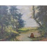 Two continental school oil paintings, landscapes,