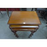 A Chippendale Revival mahogany nest of tables