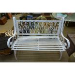 A cast alloy garden bench