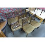 A set of eight mahogany dining chairs and one other,