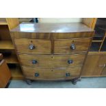 A Victorian mahogany bow front chest of drawers