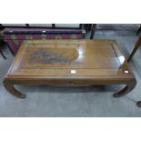 A Chinese carved hardwood opium table