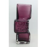 A Whitefriars glass drunken bricklayer aubergine coloured vase