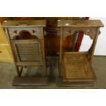 A pair of Victorian Gothic Revival oak folding chairs/prayer stands