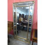 A large French style gilt framed mirror, 184 x 92cms,