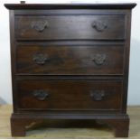 A small George III style mahogany chest of drawers