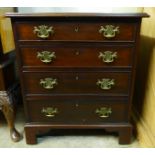 A small George III style mahogany chest of drawers