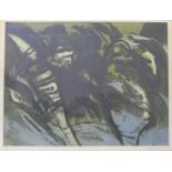 A signed Evelyn Gibbs (British 1905-1991) limited edition abstract etching, dated 1965,
