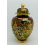 A Carlton Ware Rouge Royale lustre ginger jar,