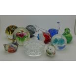 Glass paperweights,