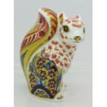 A Royal Crown Derby paperweight, Welbeck Squirrel,