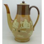 A Royal Doulton coffee pot with relief moulding,
