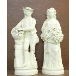 A pair of parian figures, a/f,