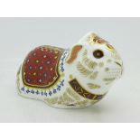 A Royal Crown Derby paperweight, Guinea Pig with gold stopper,