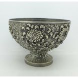 A heavy cast metal rose bowl, diameter 18.