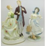 A Royal Doulton figure, Young Love, and a Royal Worcester figure The Milkmaid, limited edition,