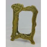 A brass Art Nouveau style photograph frame, 10cm,