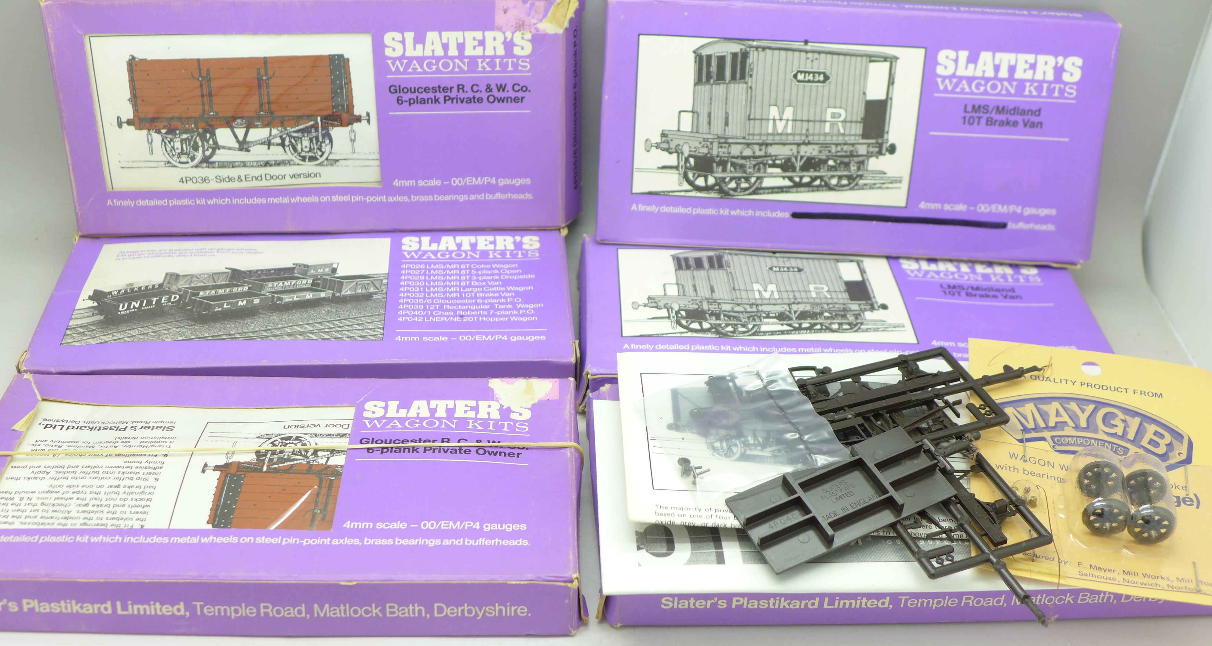 Six Slaters wagon kits,