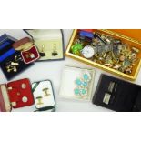 Cufflinks, tie pins, wristwatches, etc.