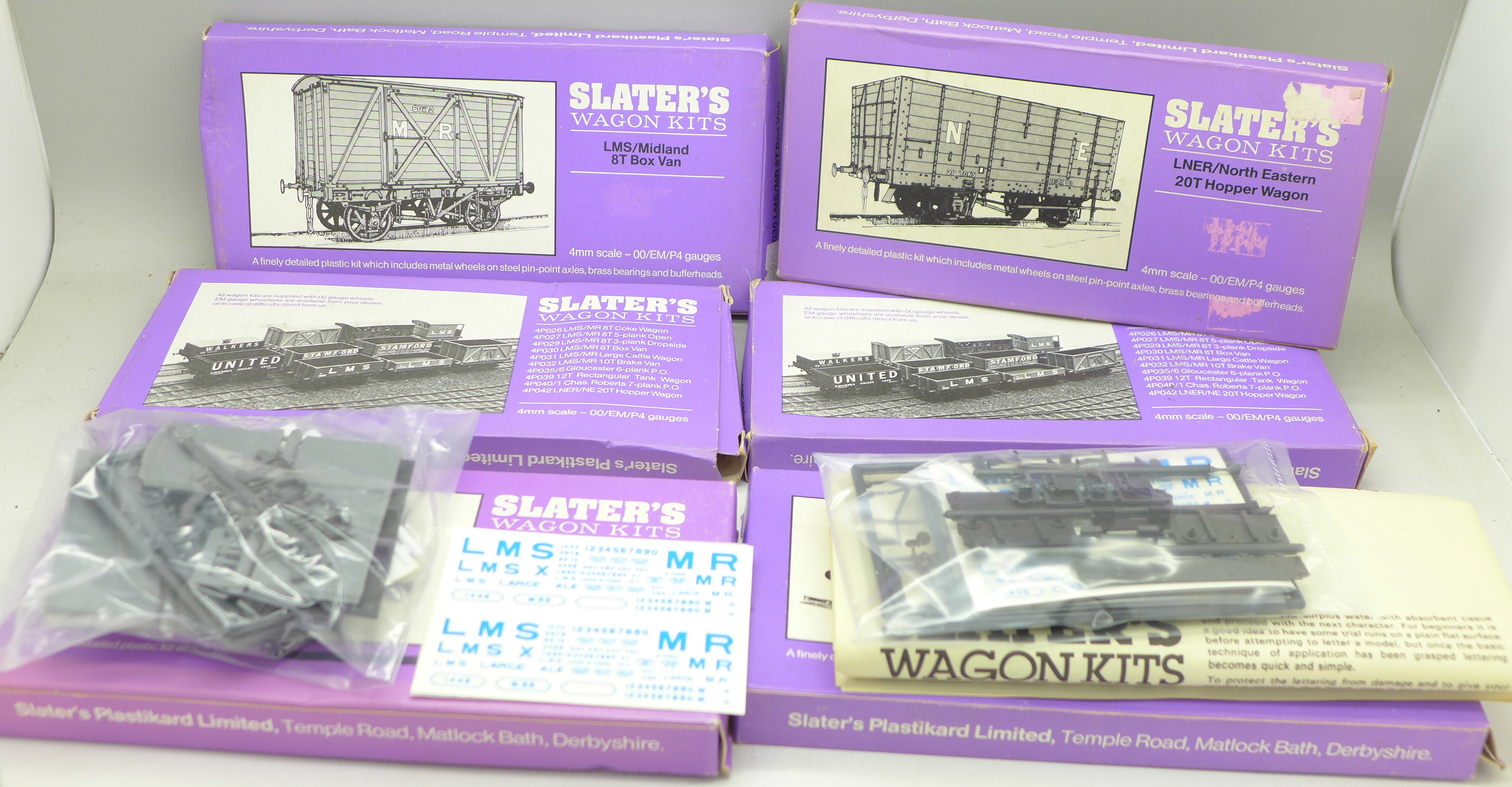 Six Slaters wagon kits,