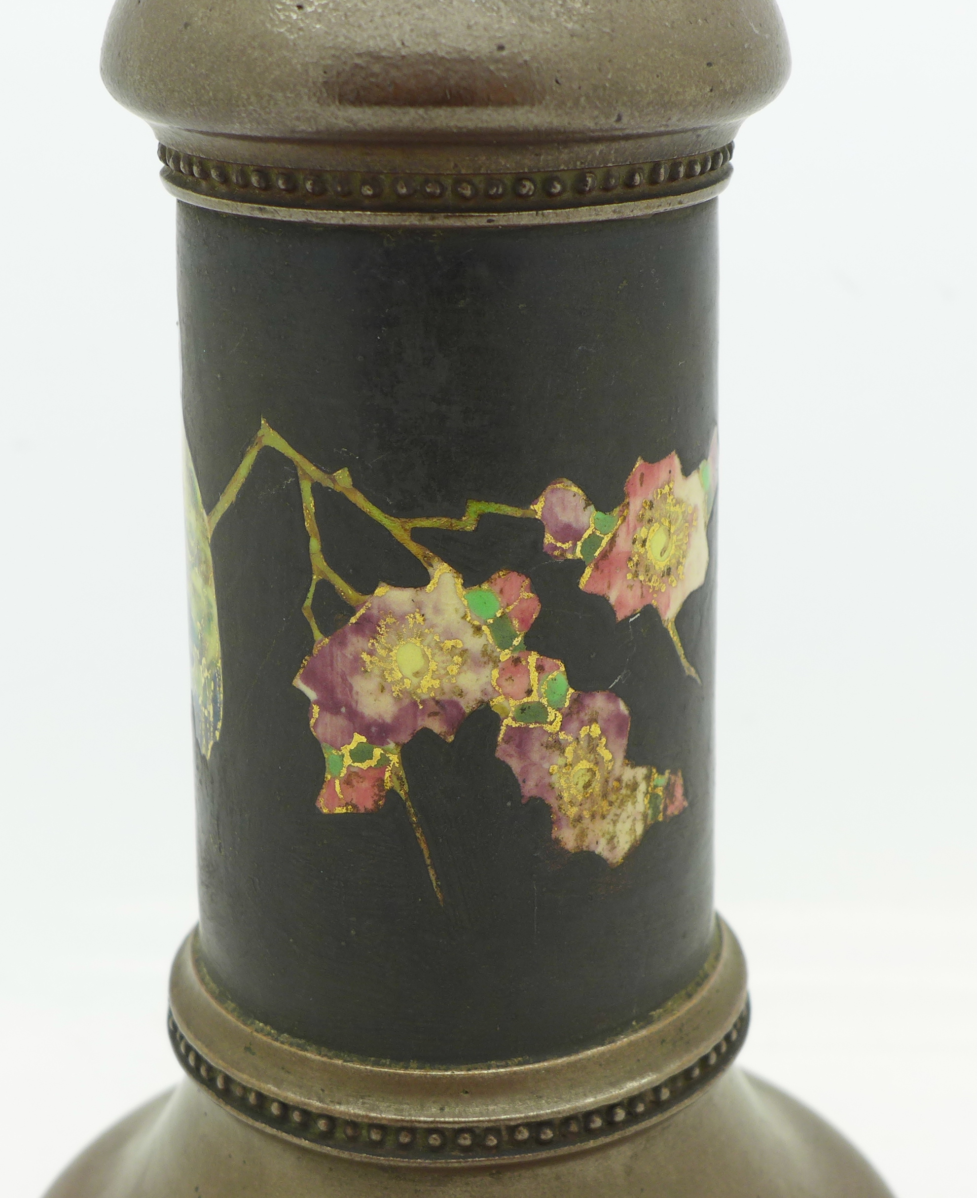 A Bretby vase decorated with a bird and flowers, 18. - Image 3 of 4