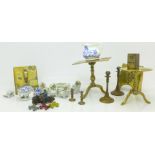 A collection of dolls house furniture, etc.