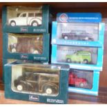 Four Saico Morris Traveller die-cast model vehicles,