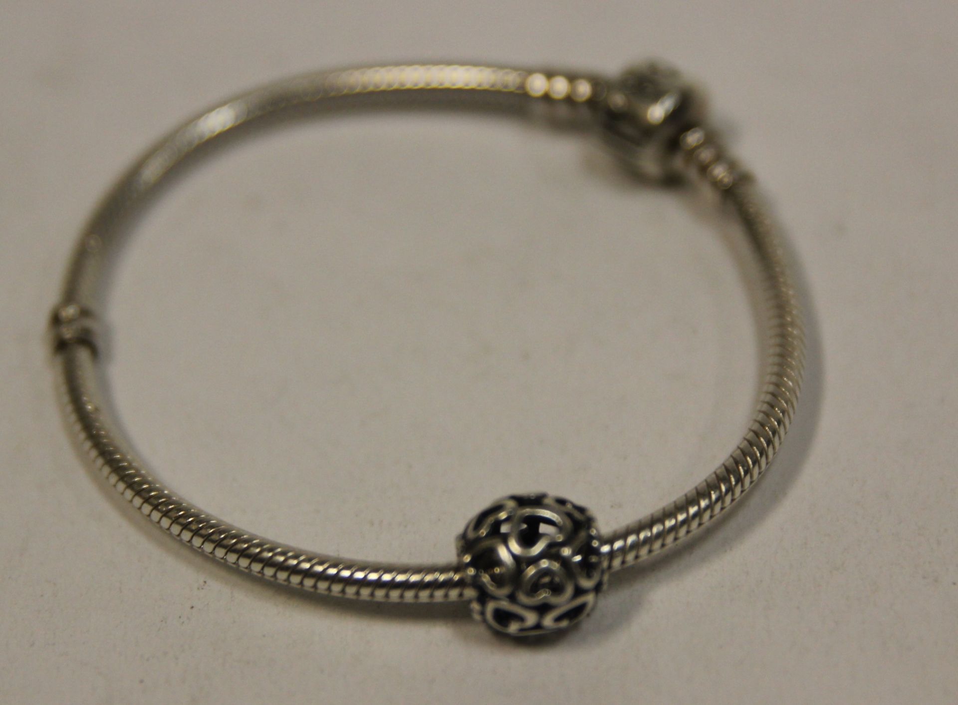 Three Pandora bracelets and five Pandora charms. - Image 3 of 4