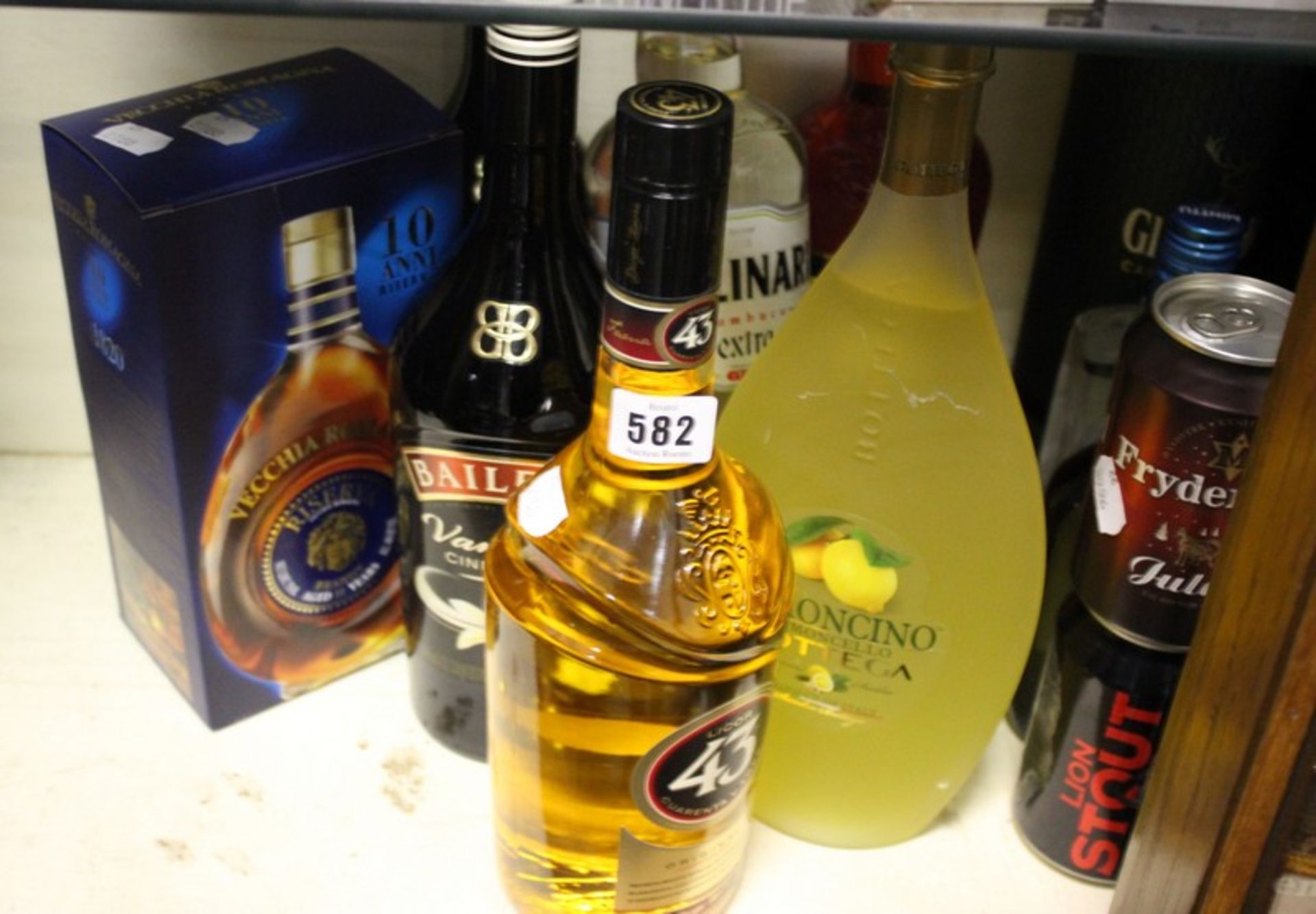 Two Bailey's vanilla/cinnamon liqueurs (2x1ltr), Molinari sambuca (1ltr), Aperol aperitif (1ltr),