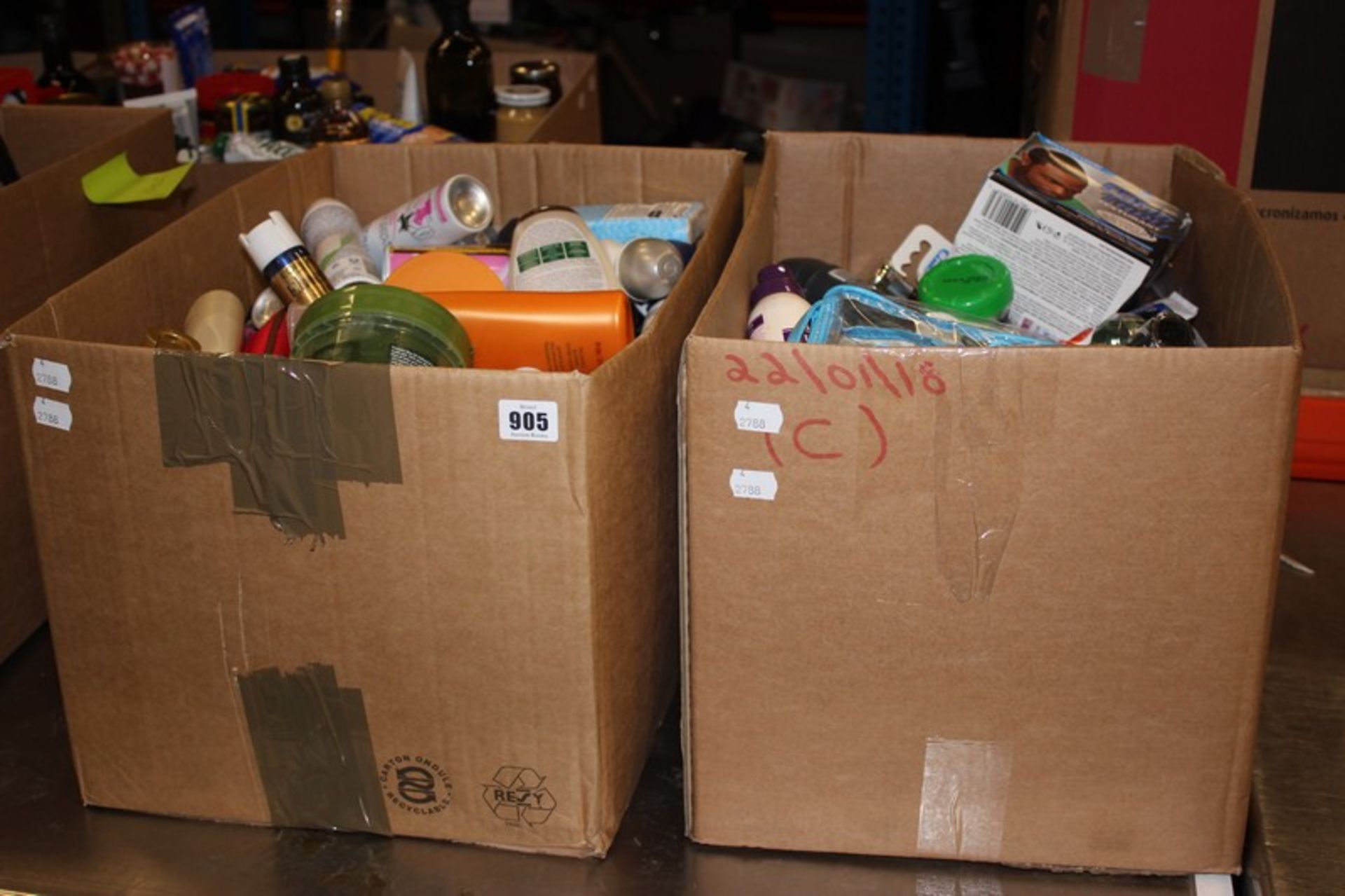 Two boxes of as new/part used toiletries.