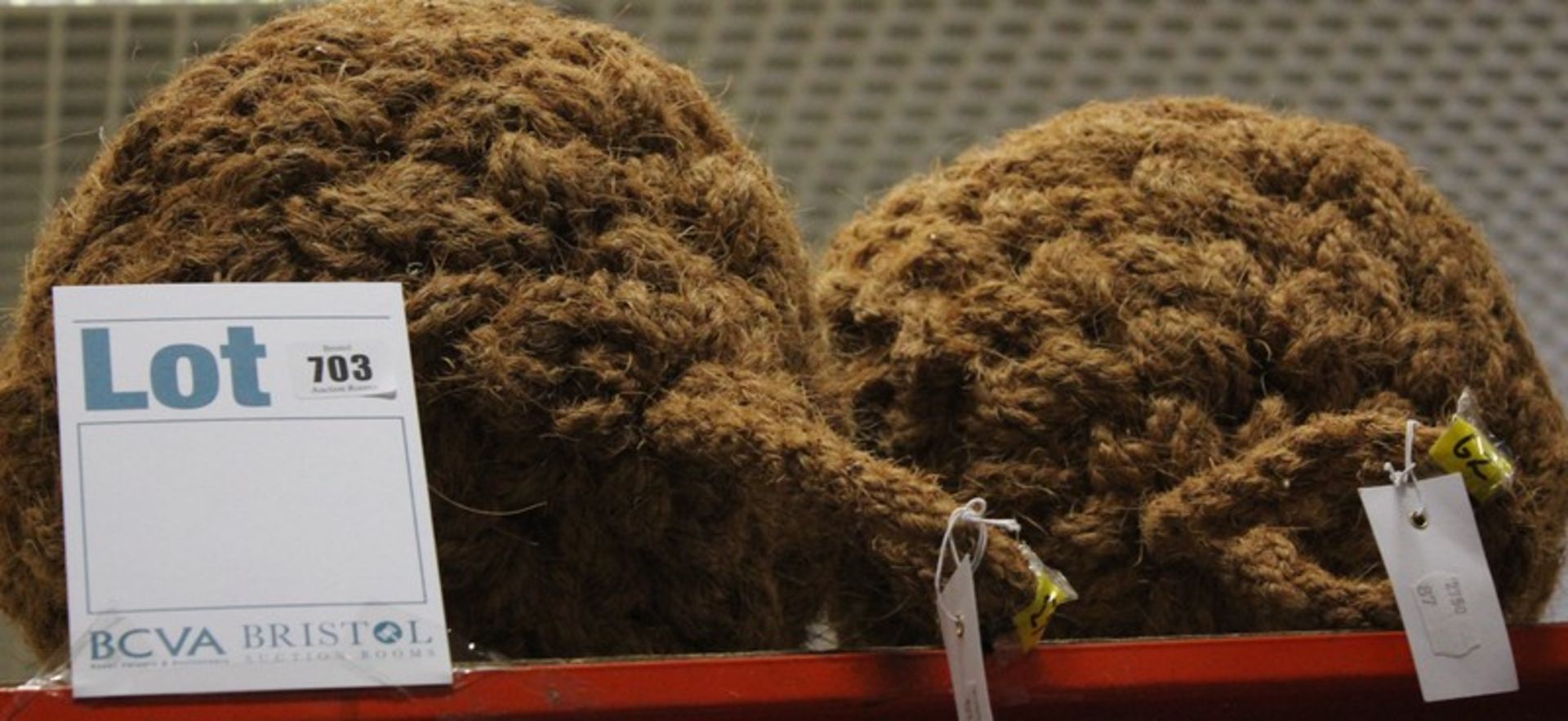 Two 12" coir ball fenders.