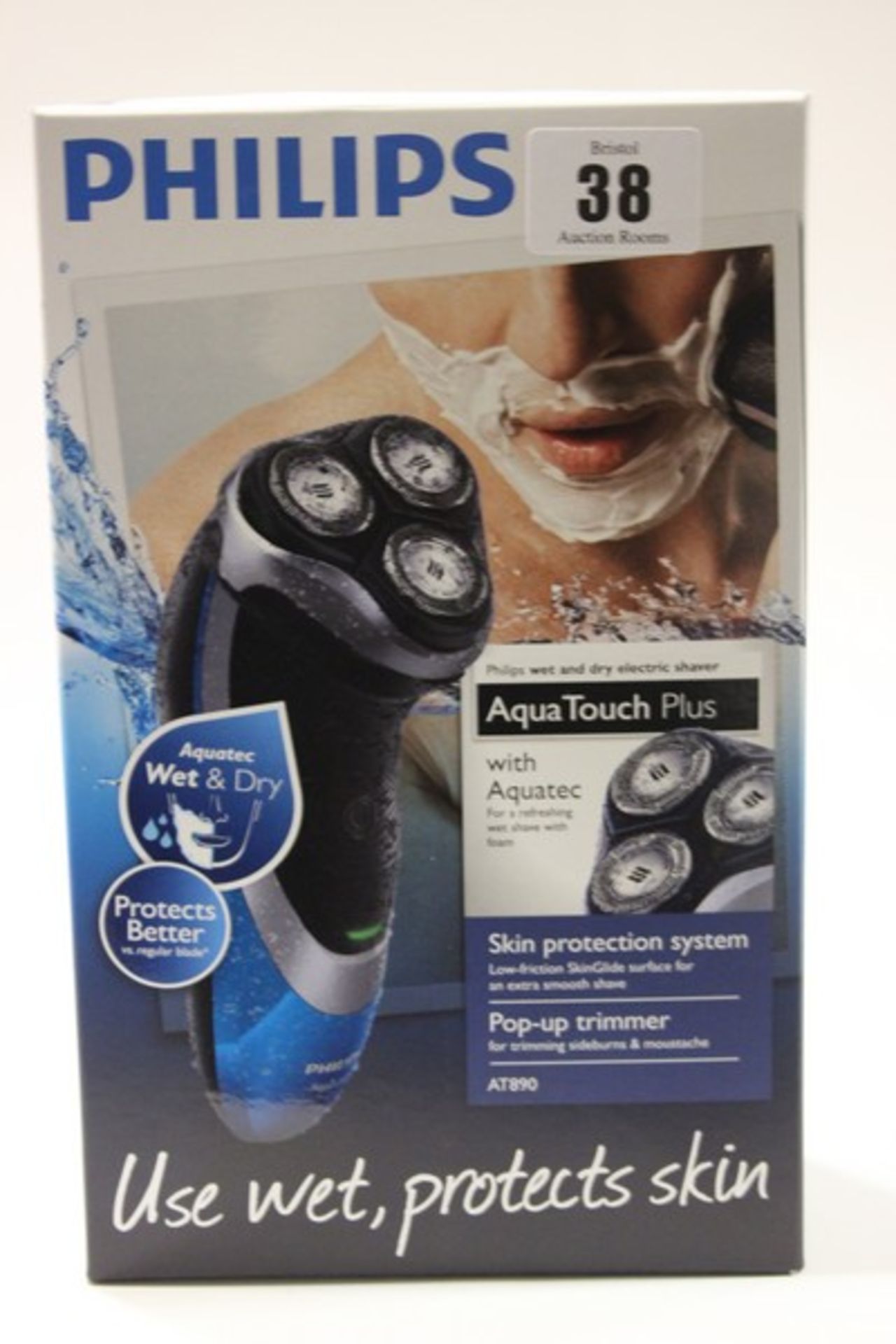 Two Philips Aqua Touch Plus AT890 wet and dry electric shavers (Boxed as new).