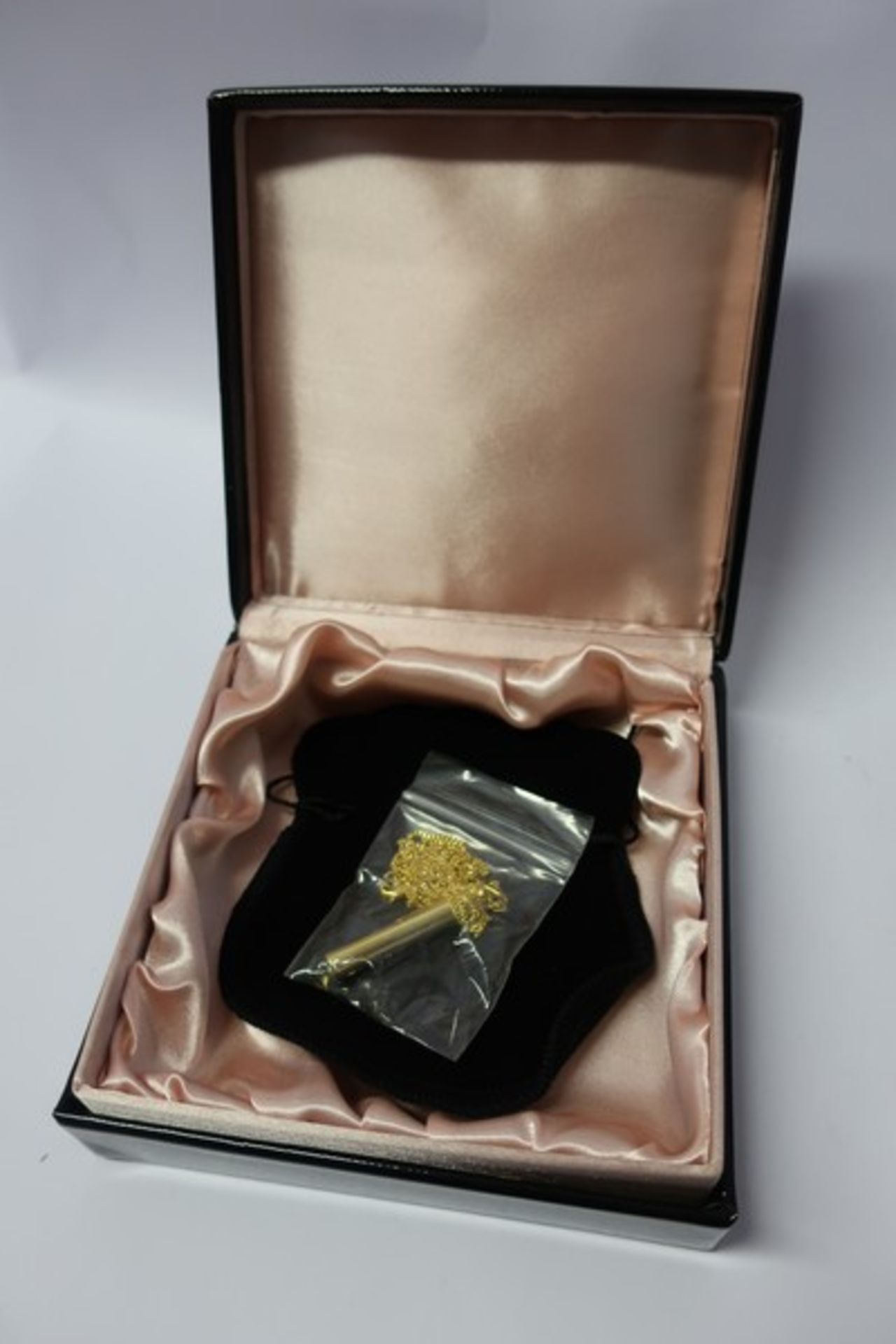 Two boxed as new Agent Provocateur mini gold coloured whistle necklaces (Size OS)