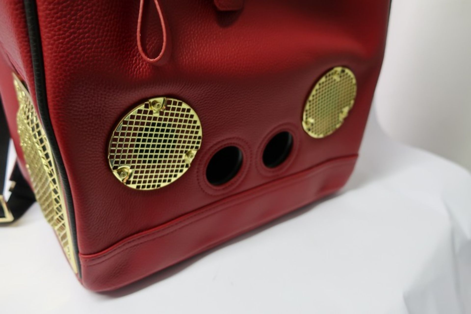 An as new WizPak sound system backpack in red leather with dust bag. - Image 5 of 7
