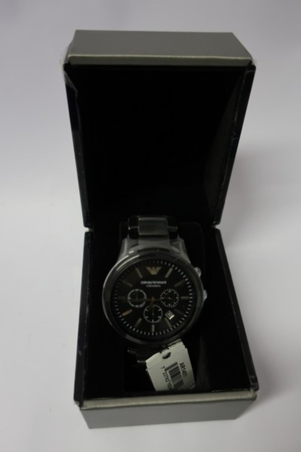 An as new Emporio Armani ar1451 Matte Black Ceramica watch.