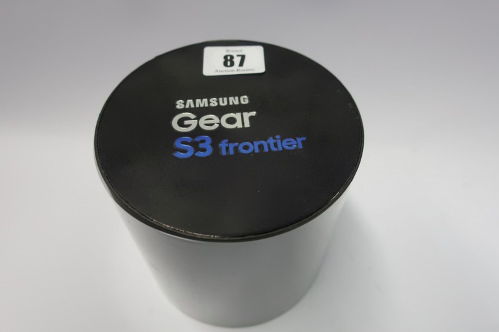 A boxed as new Samsung Gear S3 Frontier SM-R760 smartwatch in Space Grey (Box sealed).