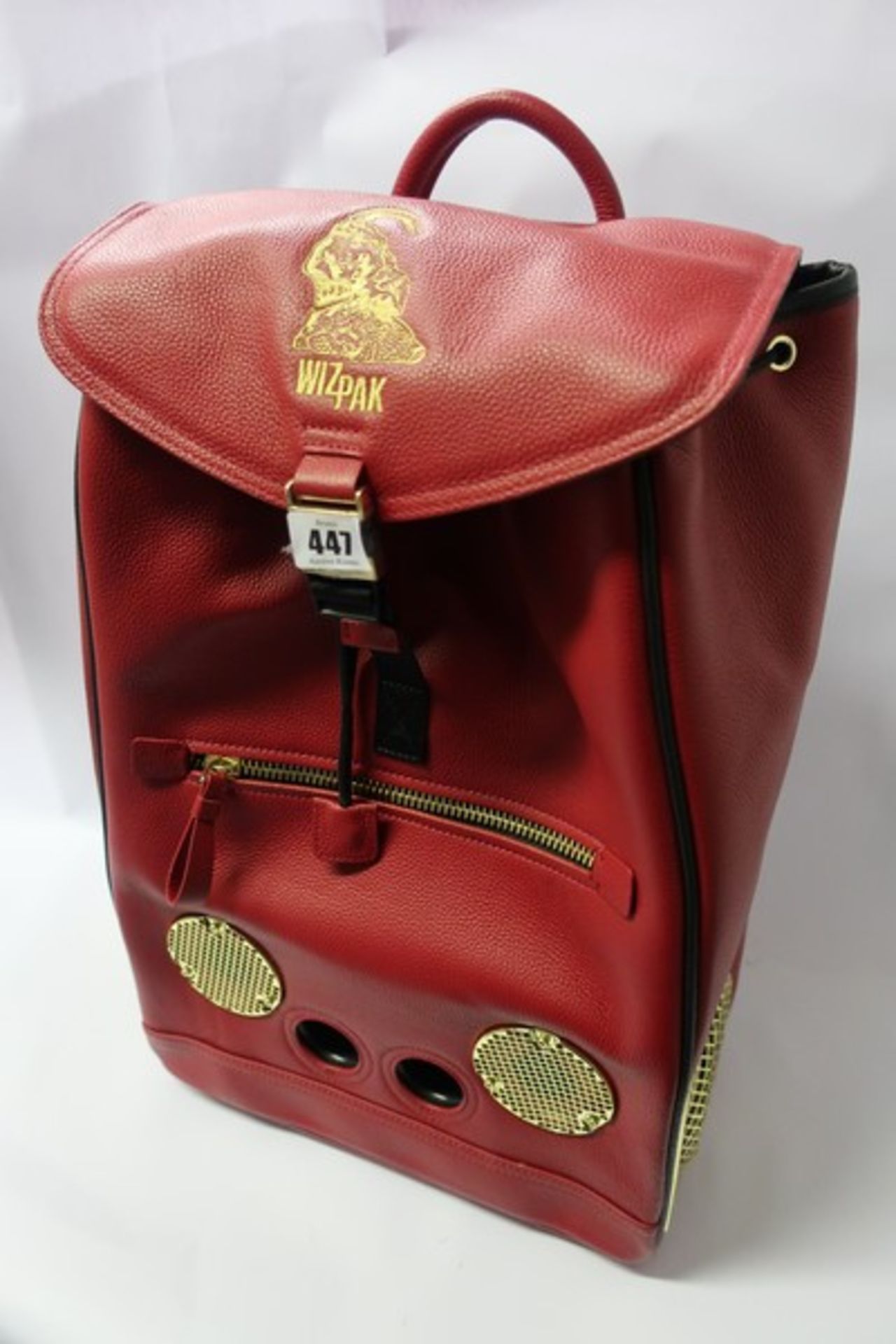 An as new WizPak sound system backpack in red leather with dust bag. - Image 7 of 7