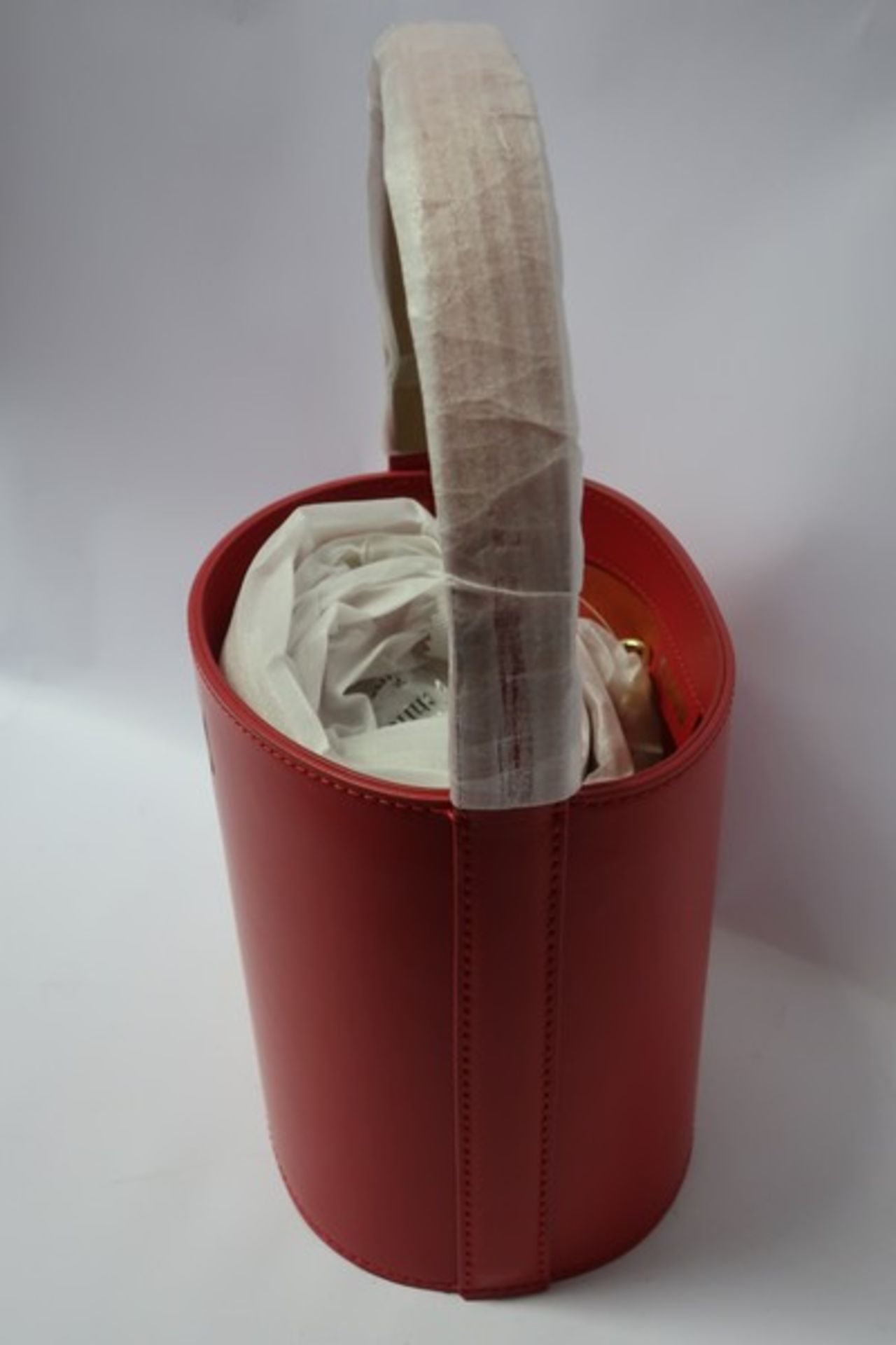 An as new Staud red Bisset leather bucket bag with dust bag. - Image 3 of 3