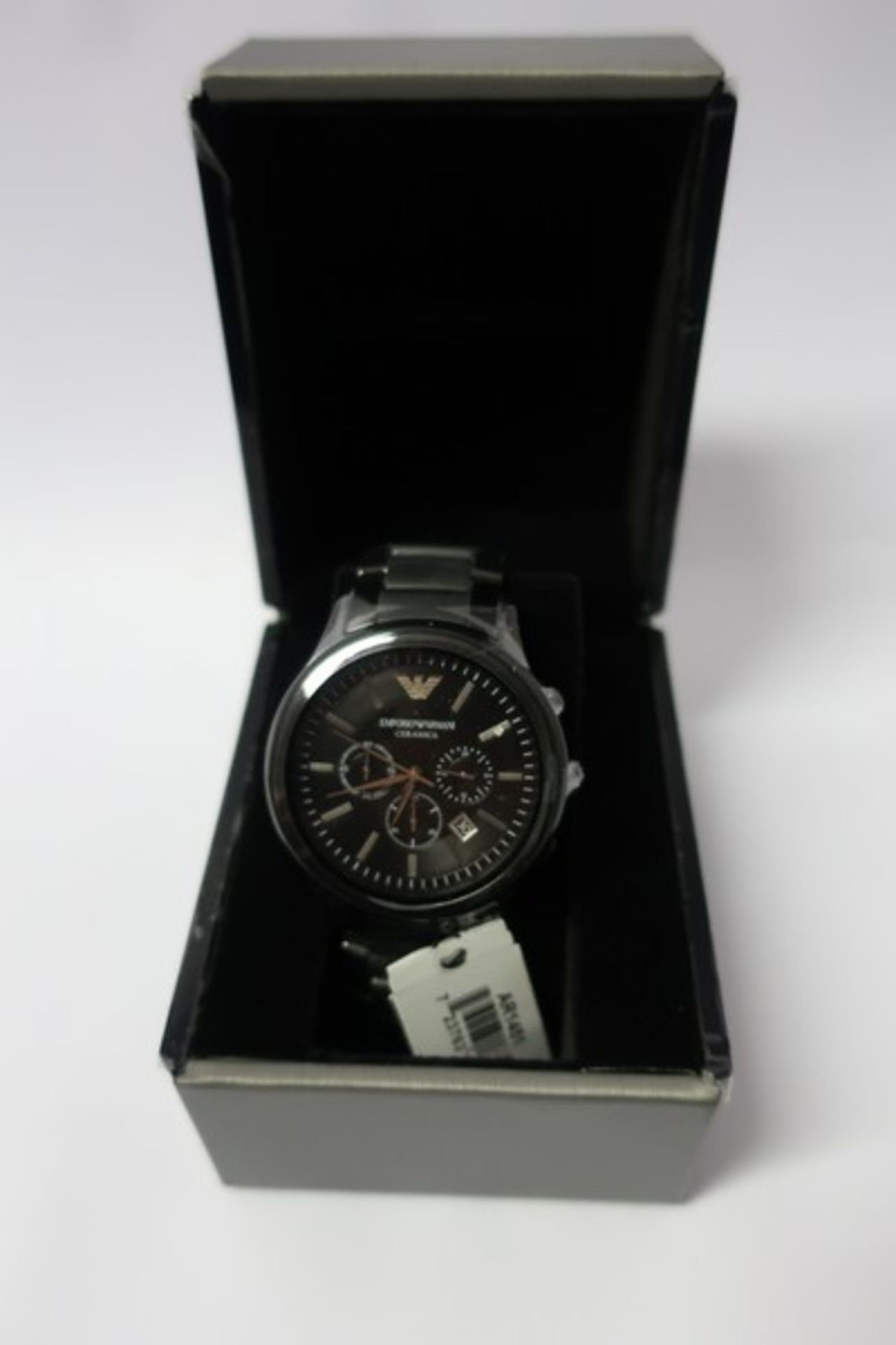 An as new Emporio Armani ar1451 Matte Black Ceramica watch.