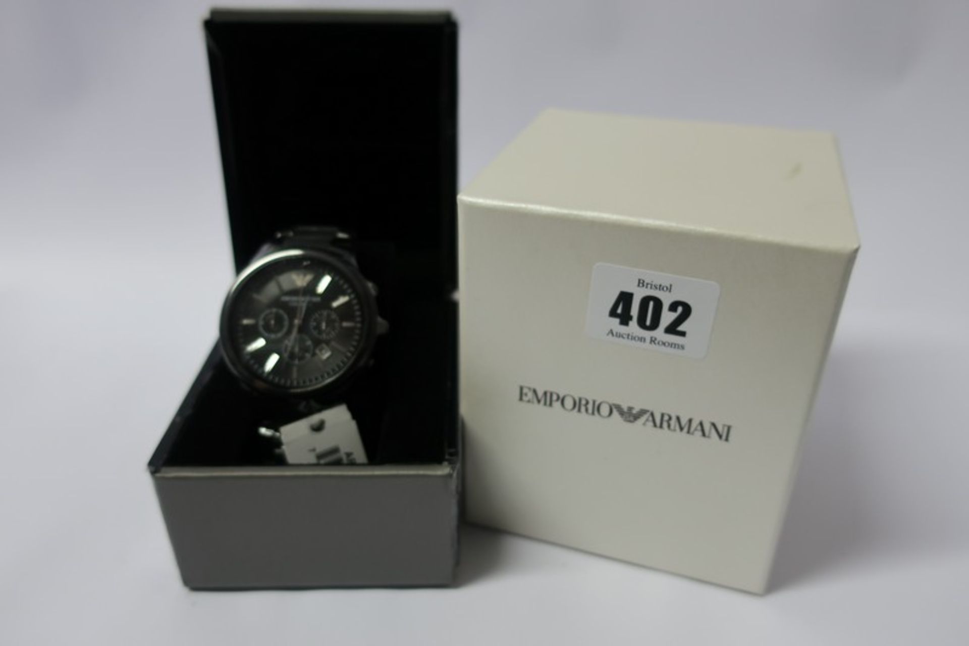 An as new Emporio Armani ar1451 Matte Black Ceramica watch.