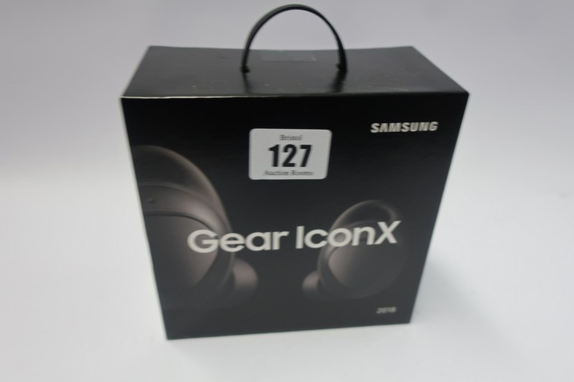 A pair of boxed as new Samsung Gear IconX 2018 in-ear wireless headphones in Black (Box sealed).
