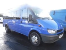 53 reg FORD TRANSIT 350 MINIBUS, 1ST REG 01/04, TEST 02/18, 93572M WARRANTED, V5 HERE, 3 FORMER