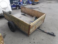 2 WHEEL WOODEN TRAILER [NO VAT]