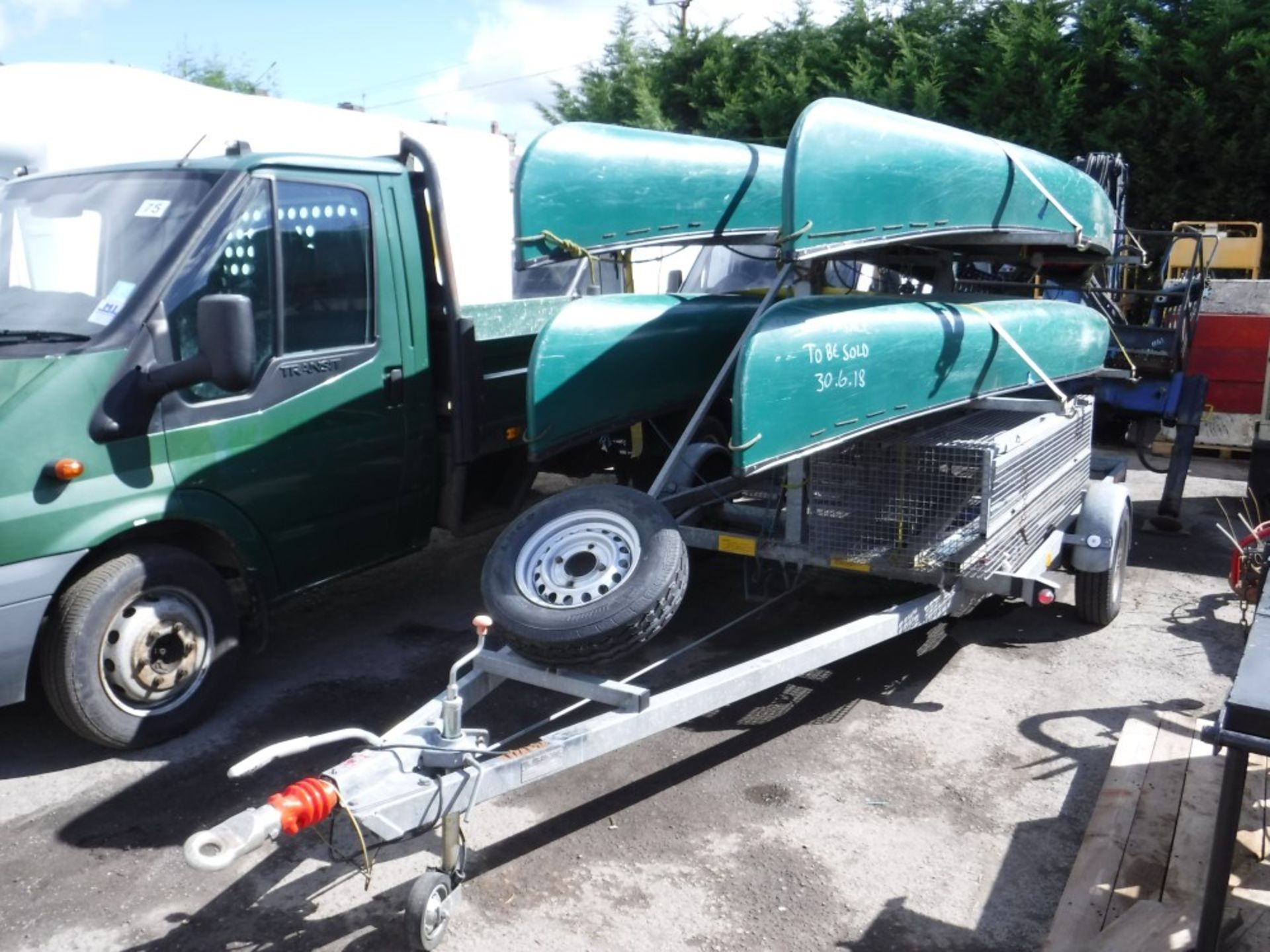 TRAILER C/W 4 CANOES / KAYAKS (DIRECT COUNCIL) [+ VAT]