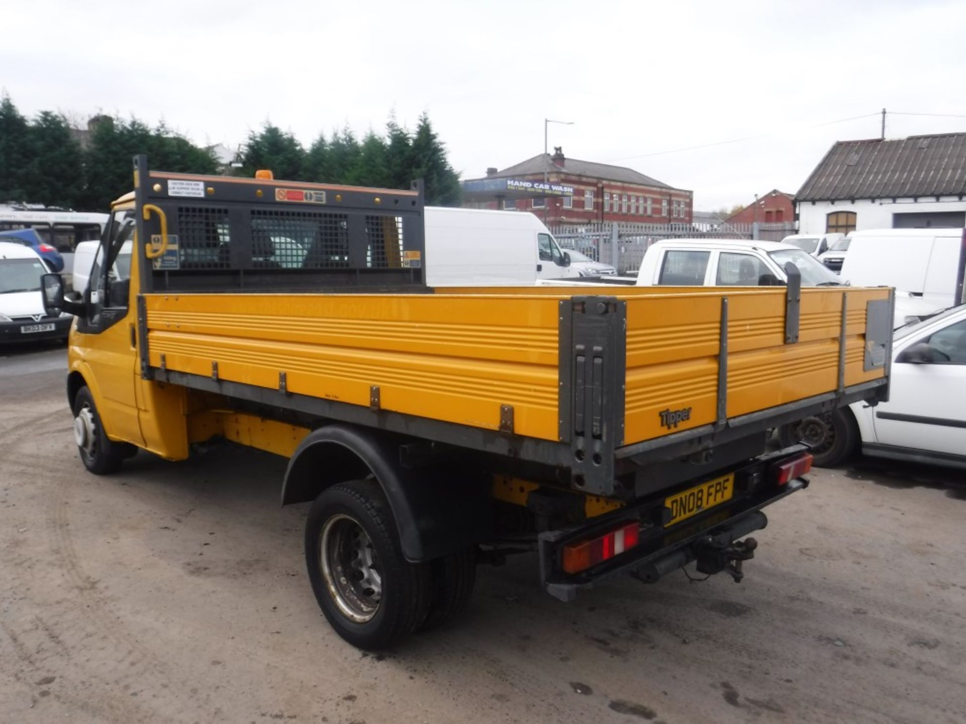 08 reg FORD TRANSIT 100 T350M RWD TIPPER (DIRECT COUNCIL) 1ST REG 04/08, TEST 04/19, 63863M, V5 - Image 3 of 5