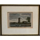 Three coloured engravings: 'The Antient Water Tower in Hampshire,