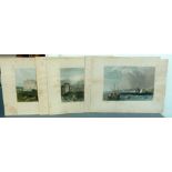 Series of five antique prints of African landscapes printed c.