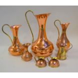A selection of copper jugs