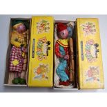 Two boxed hand made vintage Pelham puppets made in Malborough,